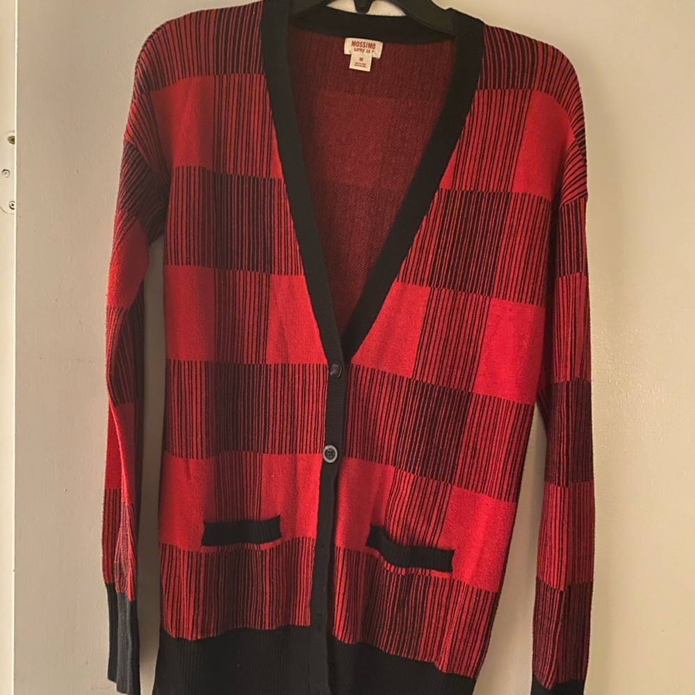 Red and Black cardigan